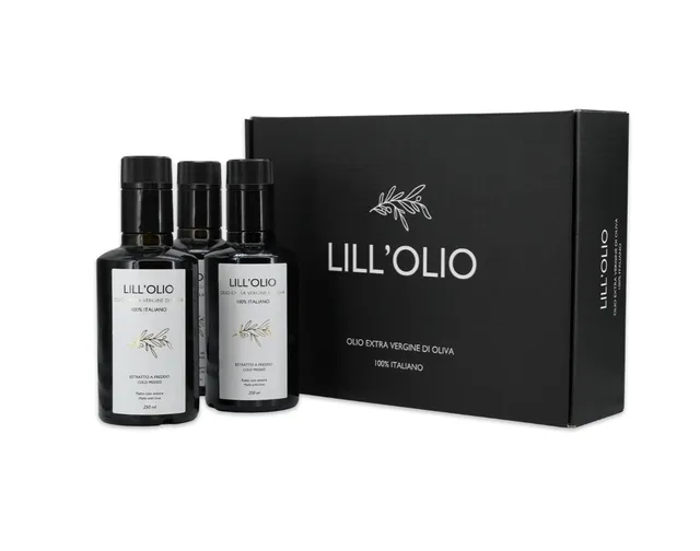 La confezione regalo LILL'OLIO con tre bottiglie da 250 ml